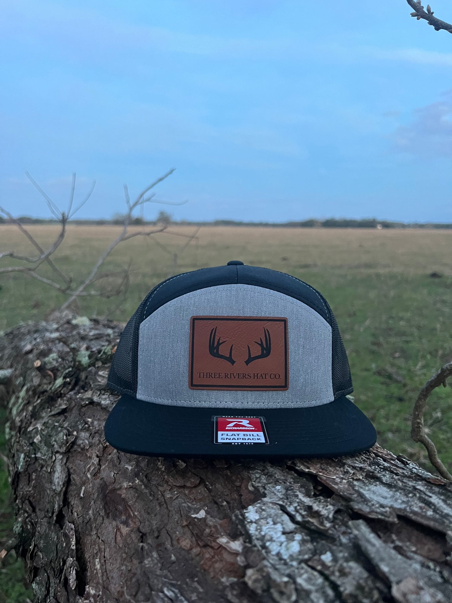 Deer Horns - Flatbill Snapback Hat - Richardson 168 7 panel