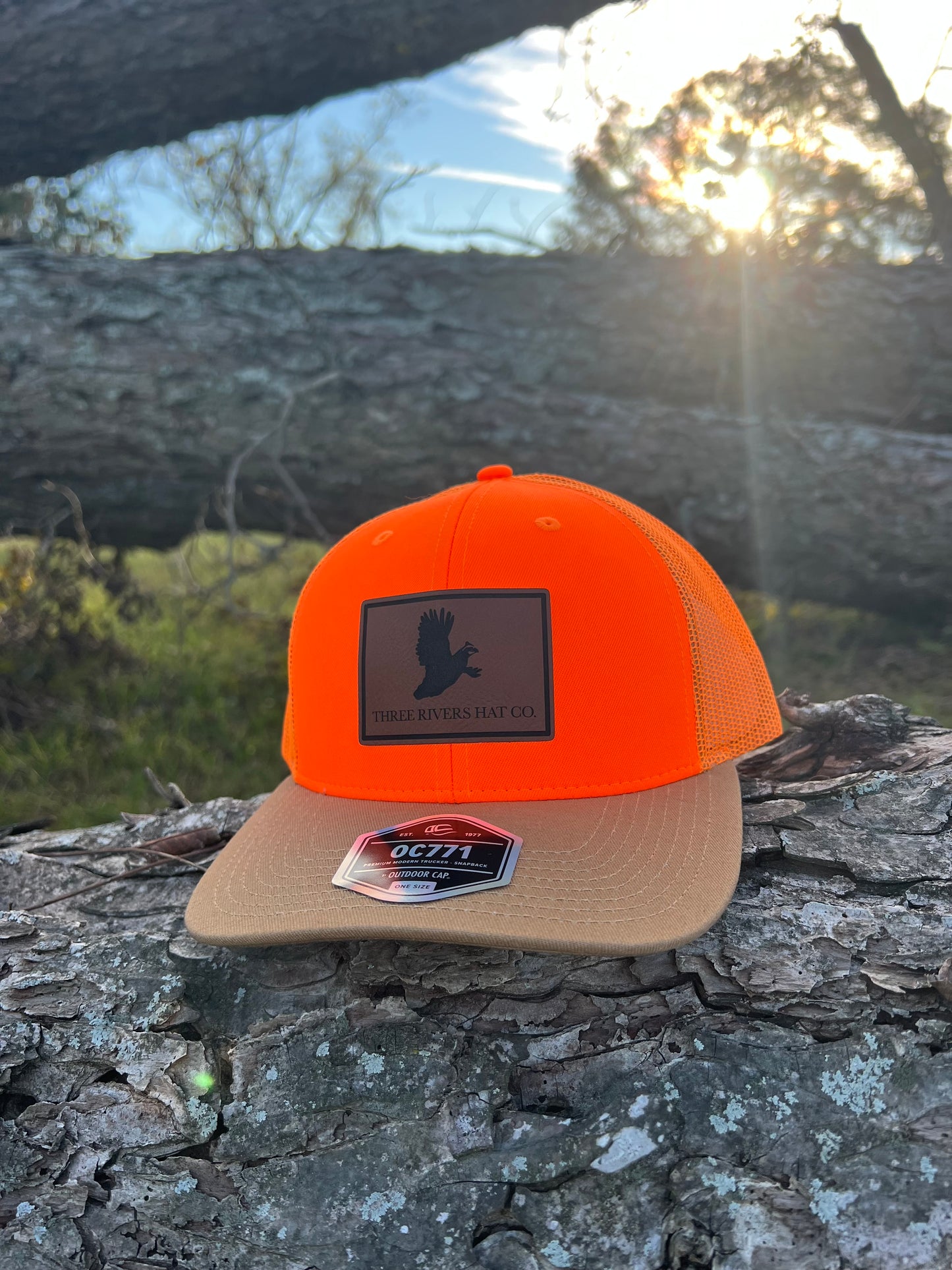 Quail Hunting - Blaze Orange/Tan Bill Trucker Snapback -