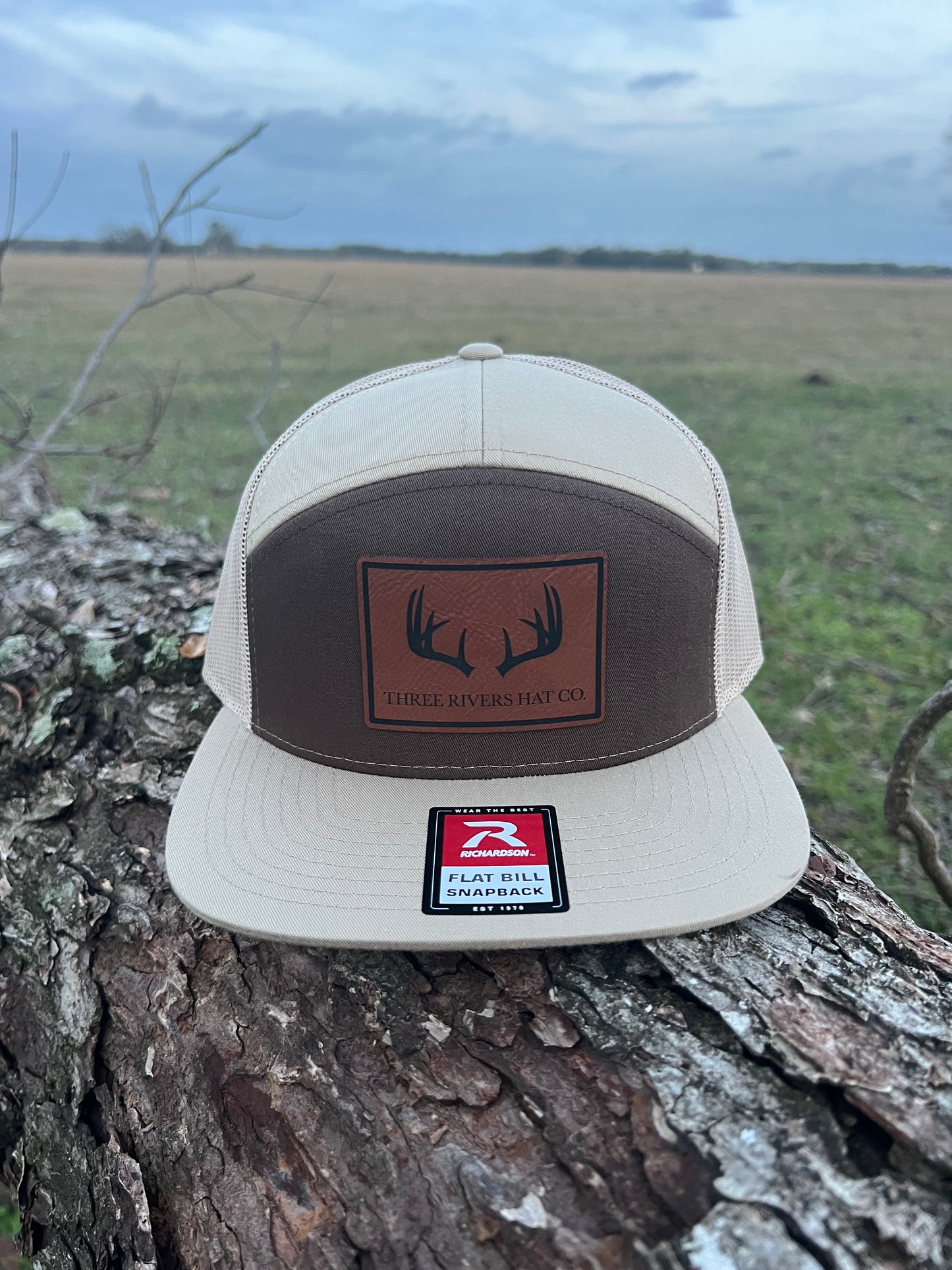 Deer Horns - Flatbill Snapback Hat - Richardson 168 7 panel