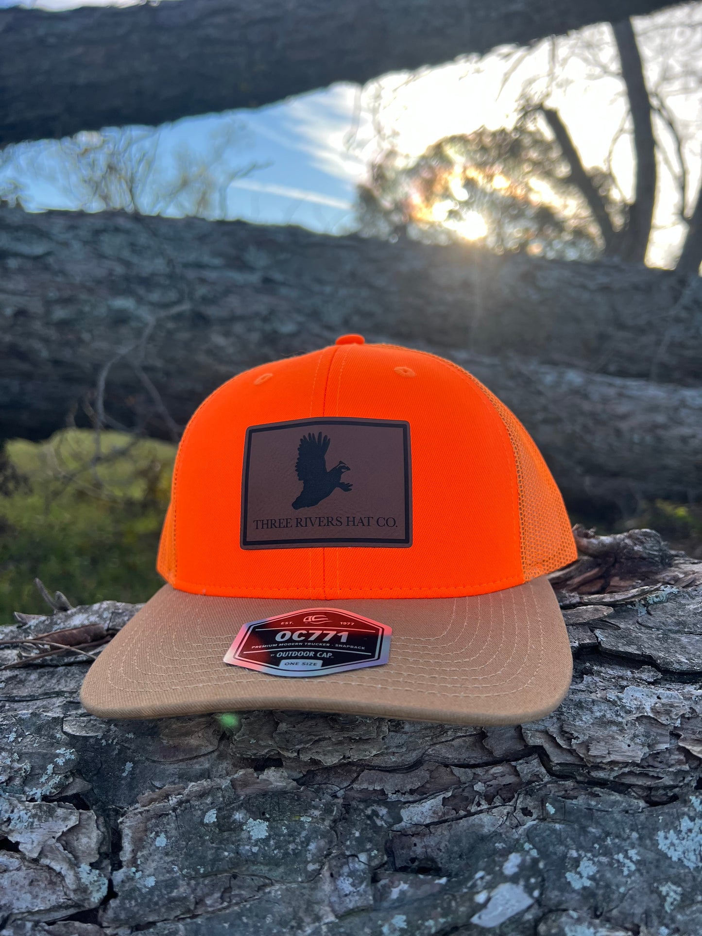 Quail Hunting - Blaze Orange/Tan Bill Trucker Snapback -