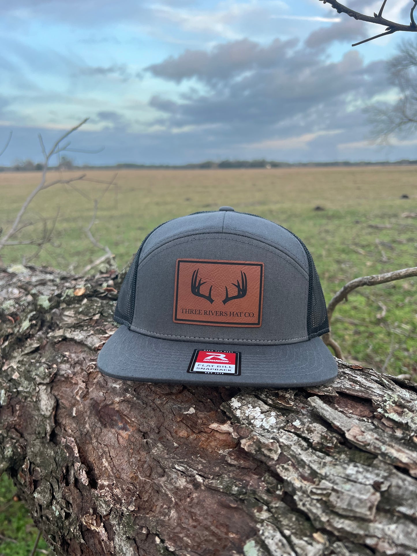 Deer Horns - Flatbill Snapback Hat - Richardson 168 7 panel