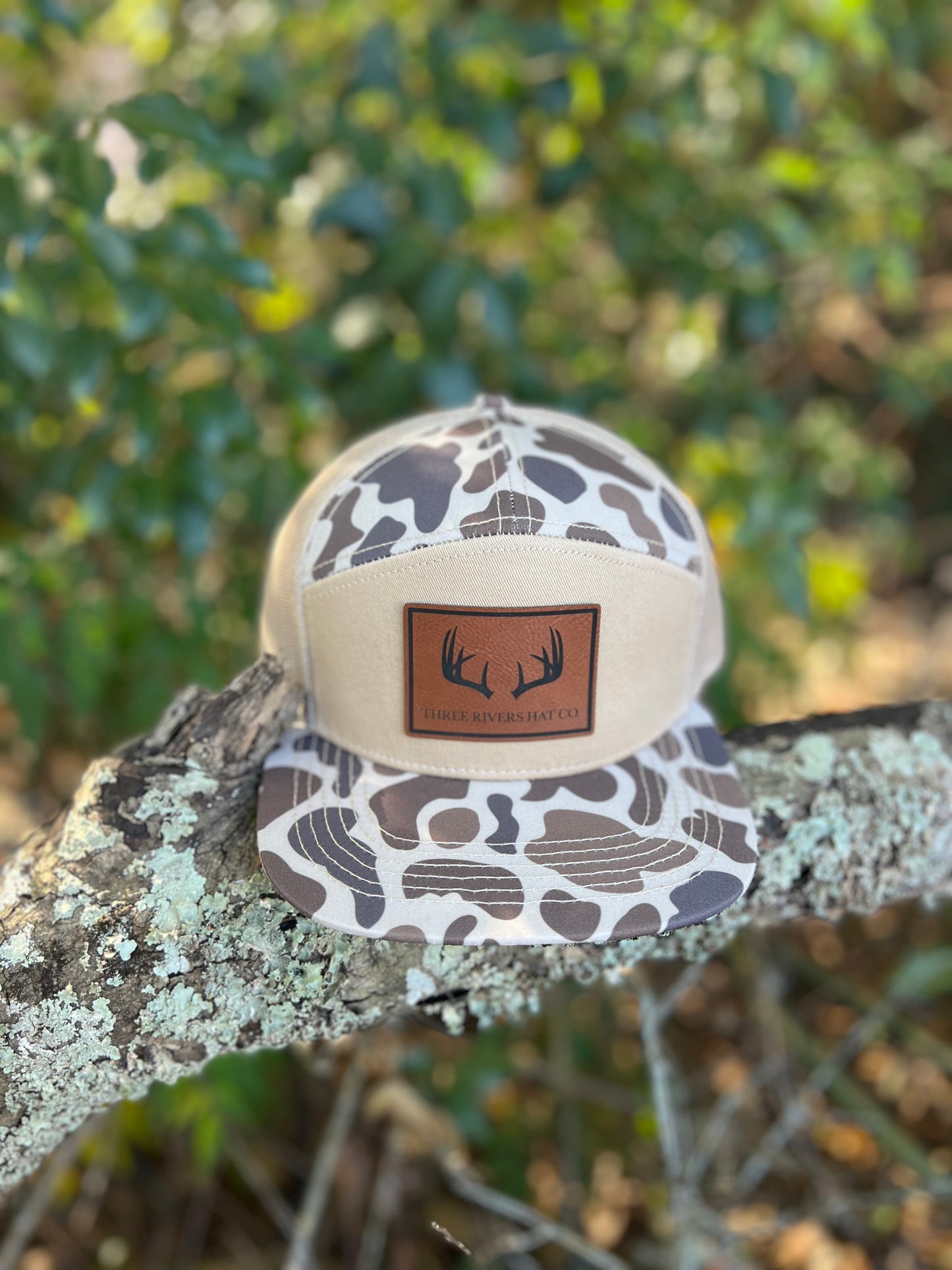 Deer Horns - “Old’s Cool” Camo Flatbill Snapback - Lost Hat Co. 7 panel