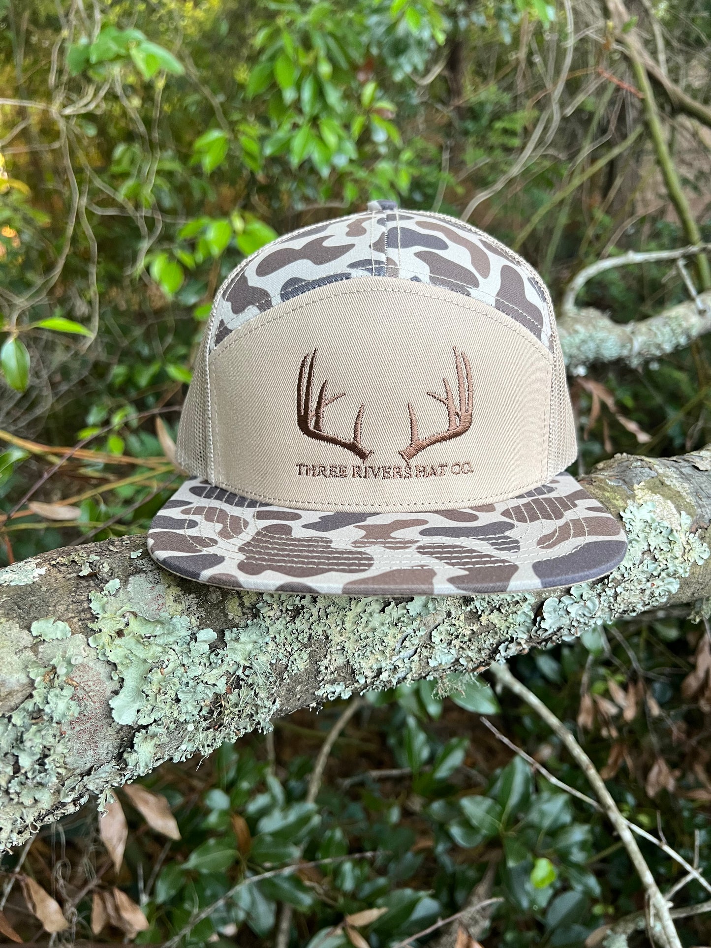 Classic Whitetail Rack - “Old’s Cool” Flatbill Snapback - Lost Hat Co.  7 panel