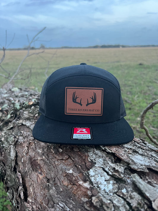 Deer Horns - Flatbill Snapback Hat - Richardson 168 7panel