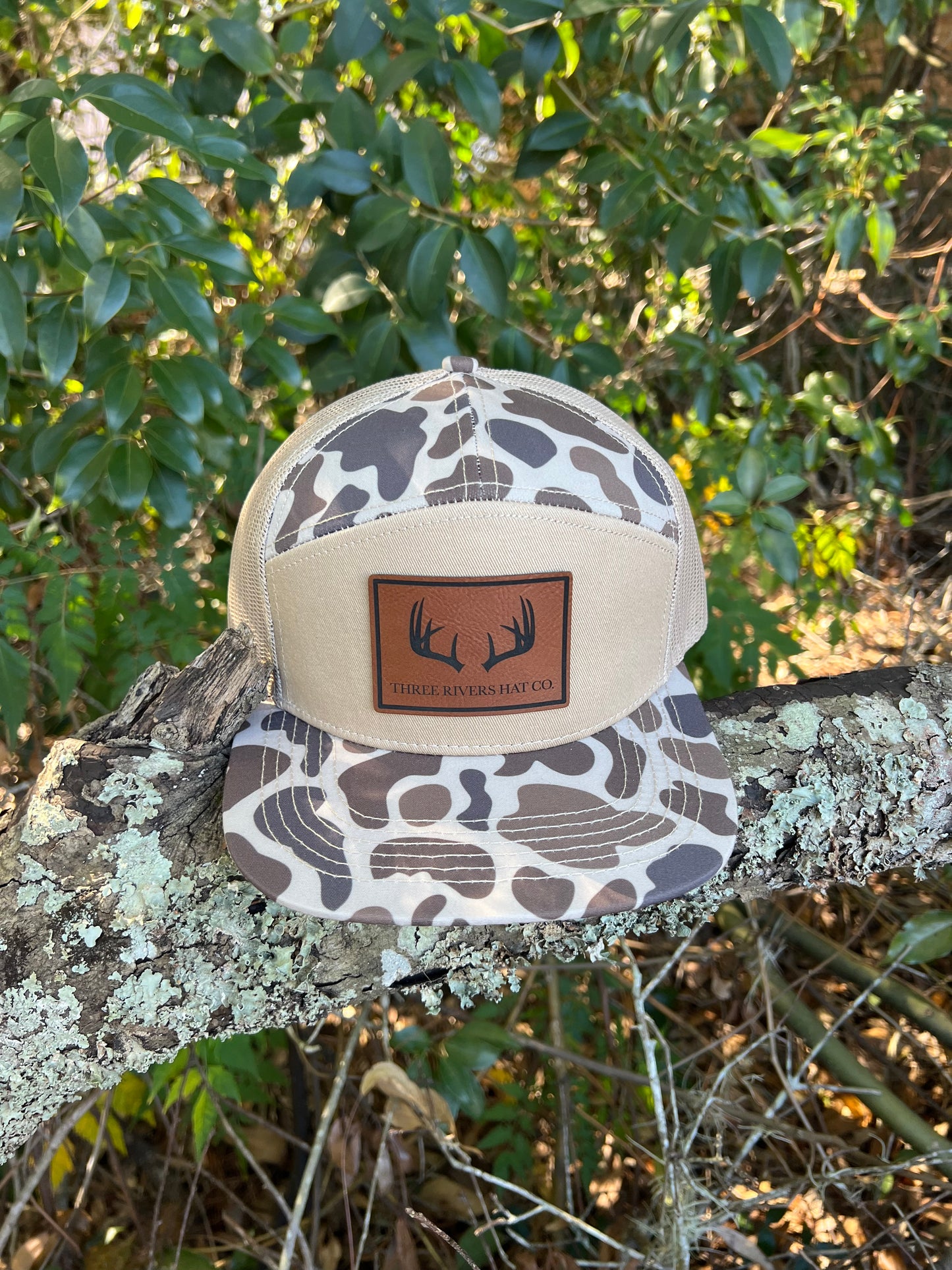 Deer Horns - “Old’s Cool” Camo Flatbill Snapback - Lost Hat Co. 7 panel