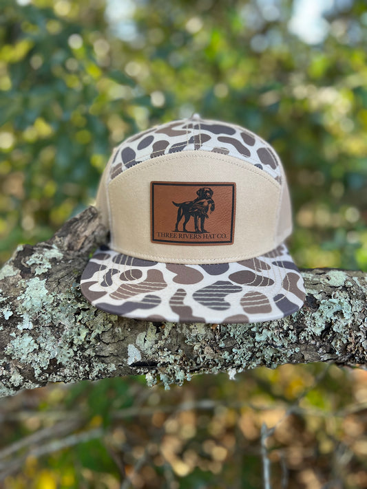 Duck Dog - “Old’s Cool” Camo Flatbill Snapback - Lost Hat Co. 7 panel