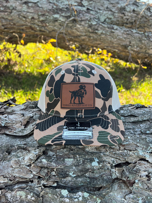 YOUTH - Duck Dog - Old School Duck Camo - 6 panel trucker snap back