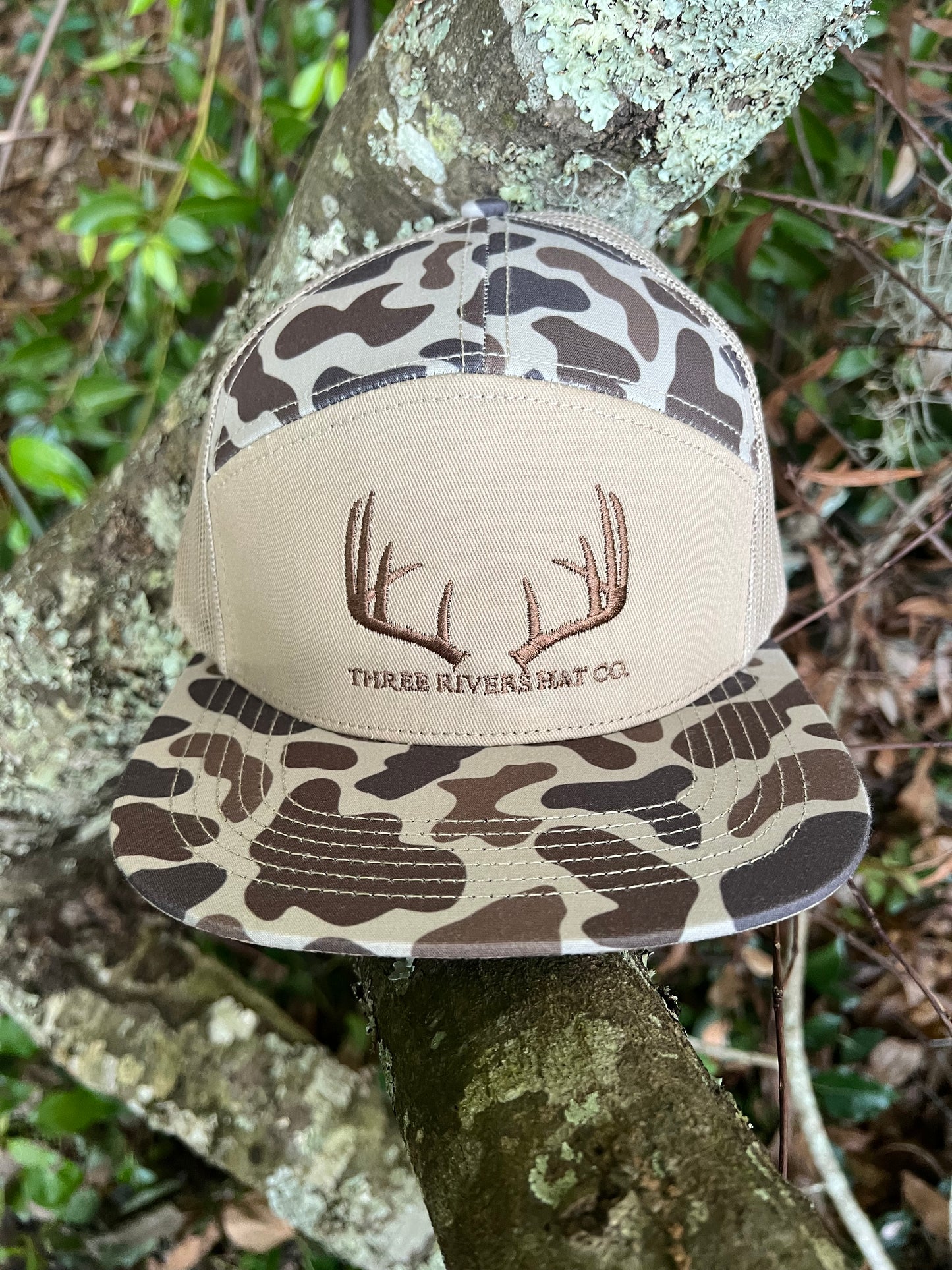 Classic Whitetail Rack - “Old’s Cool” Flatbill Snapback - Lost Hat Co.  7 panel