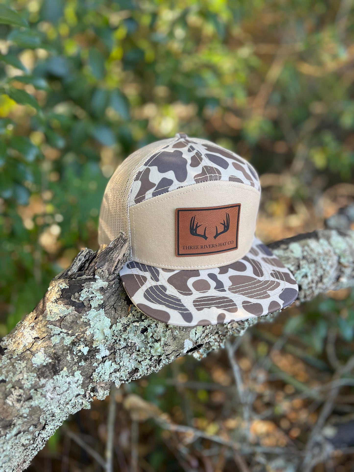 Deer Horns - “Old’s Cool” Camo Flatbill Snapback - Lost Hat Co. 7 panel